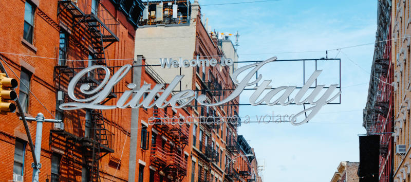 Welcome to Little Italy sign.