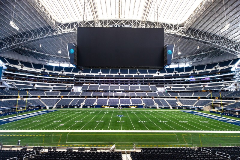 Inside AT&T Stadium.